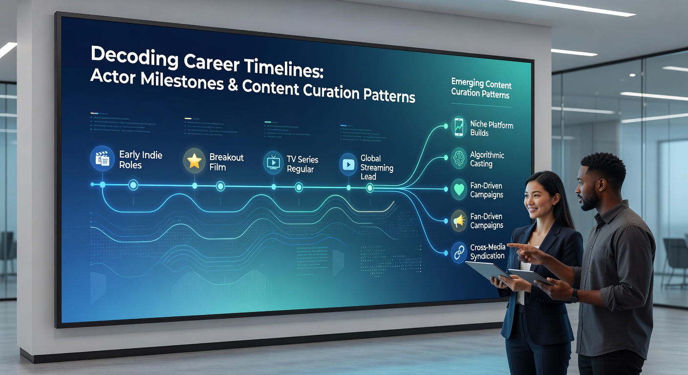 Illustration showing data flows between actor milestones and streaming platform curation interfaces