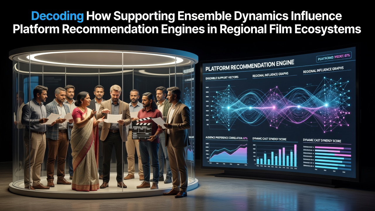 Visual representation of ensemble cast interactions within regional film production environments