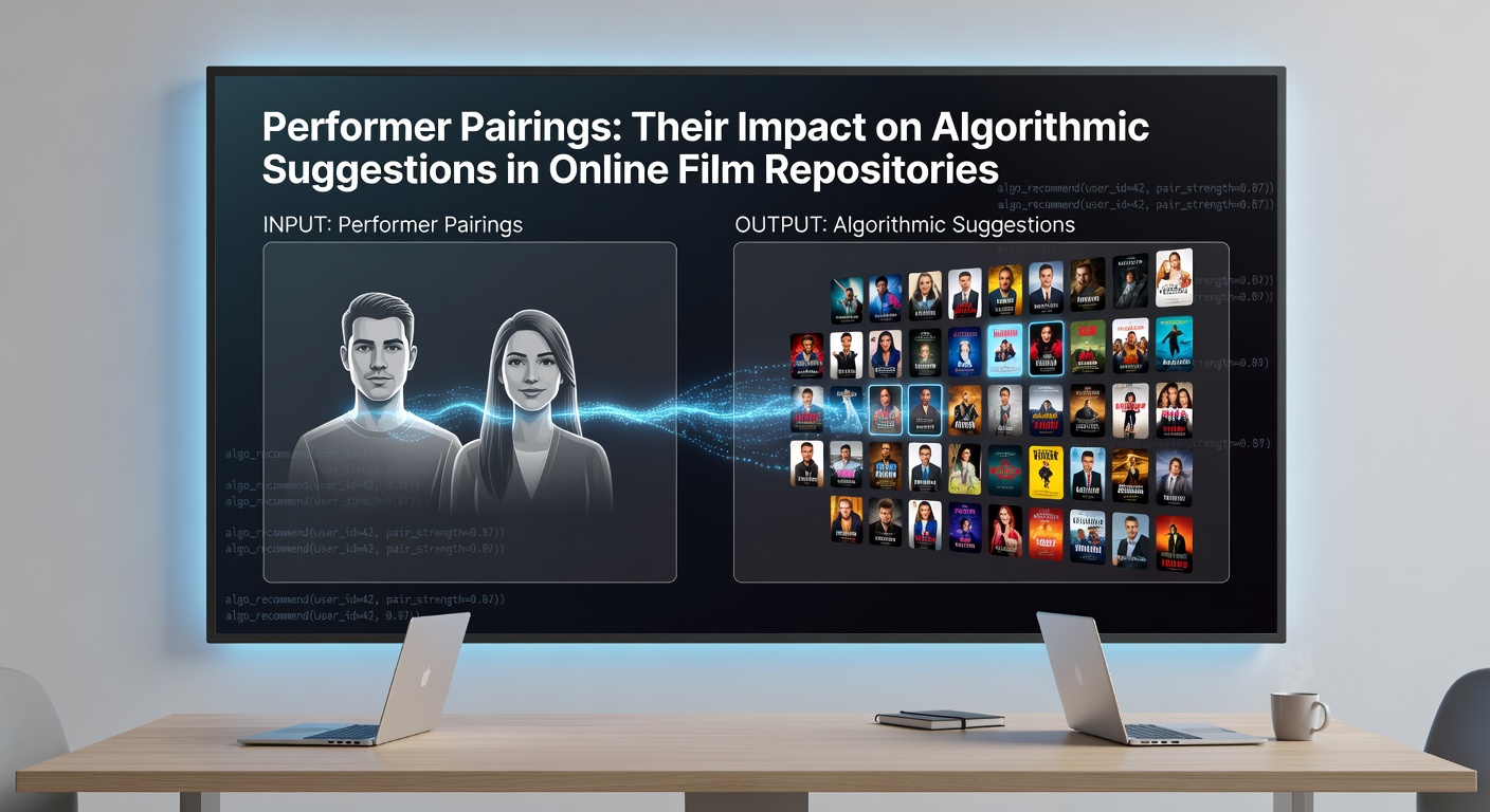 Illustration of performer pairings influencing streaming platform algorithms and recommendation engines