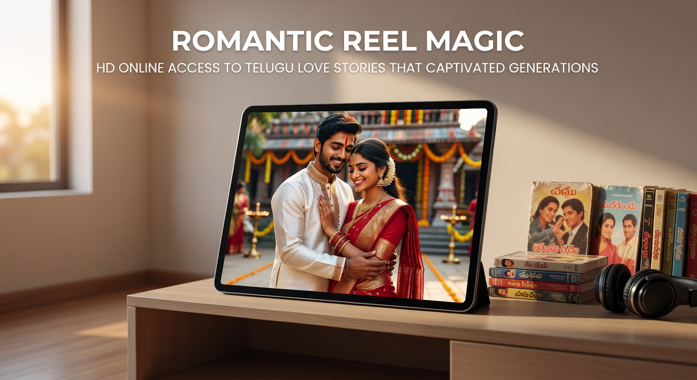 Vintage poster from a classic Telugu romantic film, featuring lead actors in a tender moment amid lush greenery, evoking nostalgia for love stories that defined an era