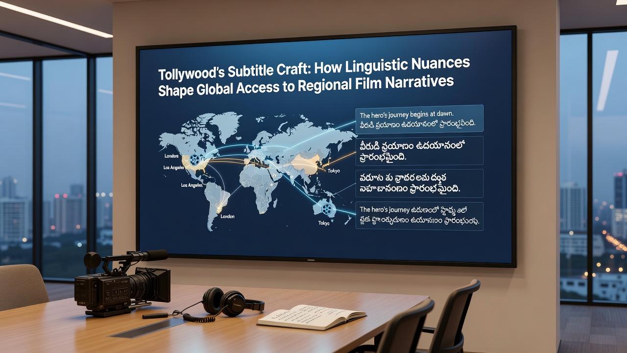 Global audience engaging with subtitled Tollywood content on streaming devices