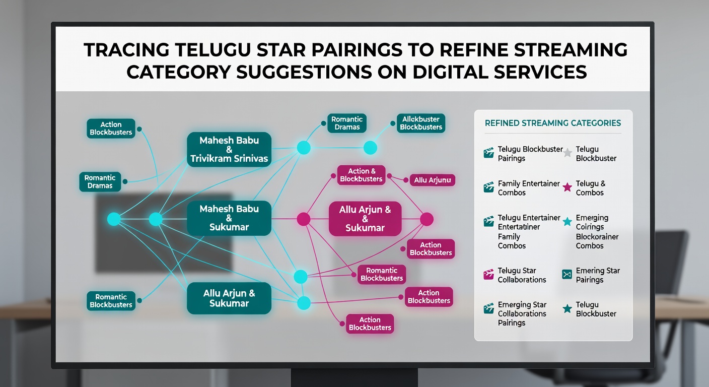 Visualization of Telugu star pairings mapped across streaming categories and viewer data trends